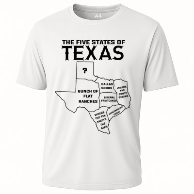 Five States Of Texas Funny Maps Of Dallas Houston Austin Performance Shirt