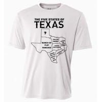 Five States Of Texas Funny Maps Of Dallas Houston Austin Cooling Performance Crew T-Shirt