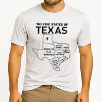 Five States Of Texas Funny Maps Of Dallas Houston Austin Cooling Performance Crew T-Shirt