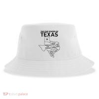 Five States Of Texas Funny Maps Of Dallas Houston Austin Sustainable Bucket Hat