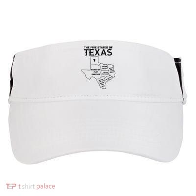 Five States Of Texas Funny Maps Of Dallas Houston Austin Adult Drive Performance Visor