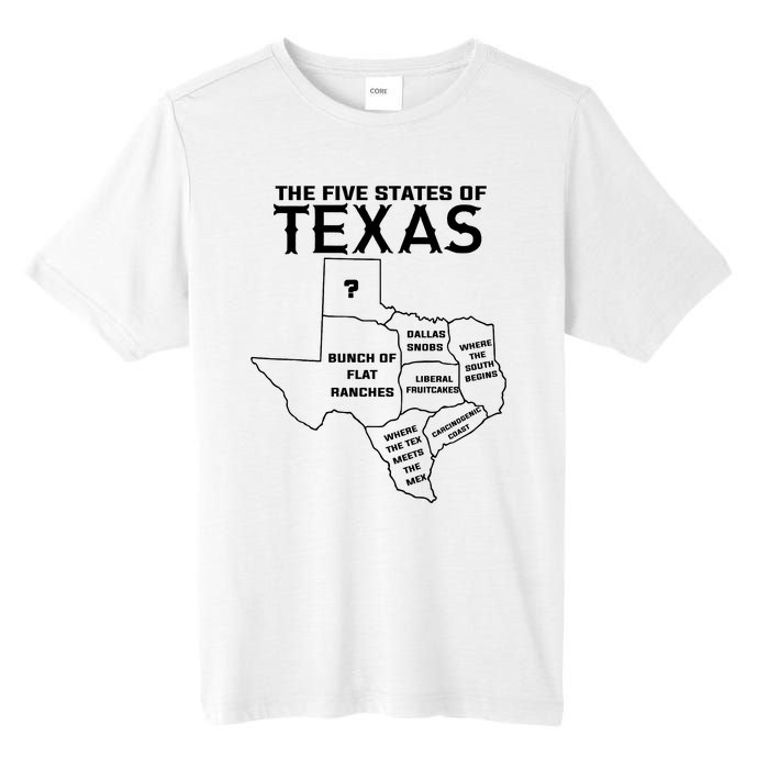 Five States Of Texas Funny Maps Of Dallas Houston Austin Tall Fusion ChromaSoft Performance T-Shirt