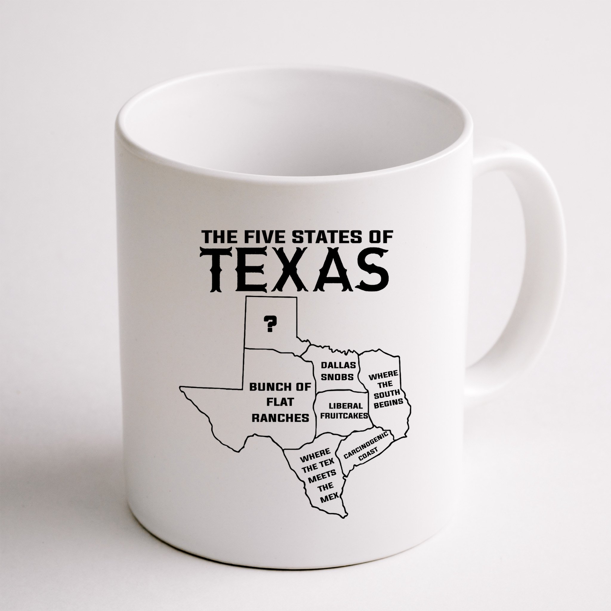 Five States Of Texas Funny Maps Of Dallas Houston Austin Mug