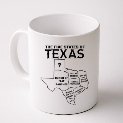 Five States Of Texas Funny Maps Of Dallas Houston Austin Mug