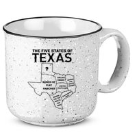 Five States Of Texas Funny Maps Of Dallas Houston Austin 15oz Campfire Ceramic Mug