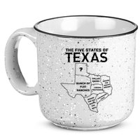 Five States Of Texas Funny Maps Of Dallas Houston Austin 15oz Campfire Ceramic Mug
