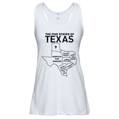 Five States Of Texas Funny Maps Of Dallas Houston Austin Ladies Essential Flowy Tank