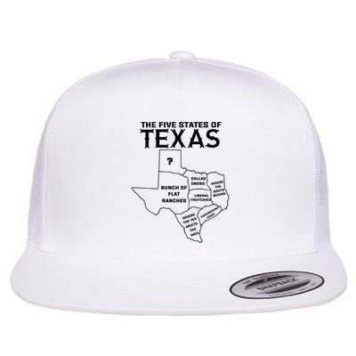 Five States Of Texas Funny Maps Of Dallas Houston Austin Flatbill Hat