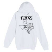 Five States Of Texas Funny Maps Of Dallas Houston Austin Premium Pullover Hoodie