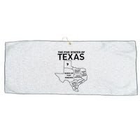 Five States Of Texas Funny Maps Of Dallas Houston Austin Large Microfiber Waffle Golf Towel