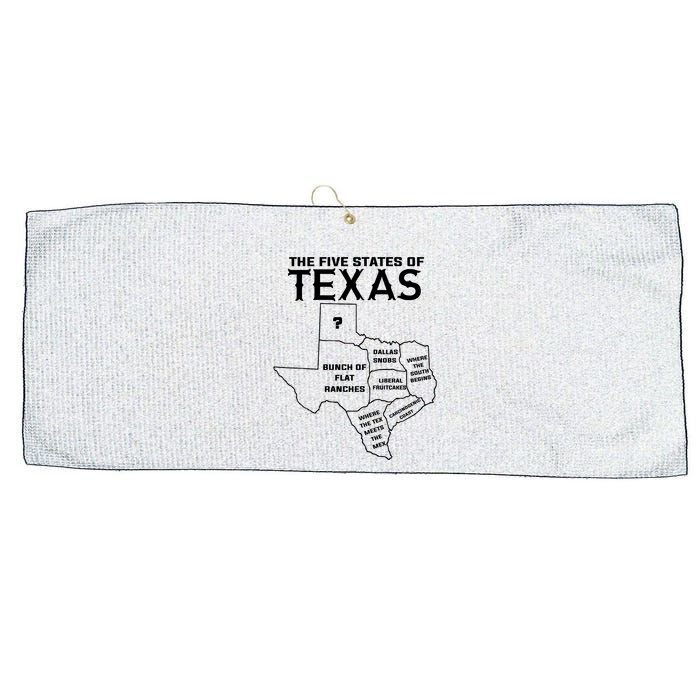 Five States Of Texas Funny Maps Of Dallas Houston Austin Large Microfiber Waffle Golf Towel
