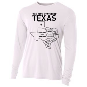 Five States Of Texas Funny Maps Of Dallas Houston Austin Cooling Performance Long Sleeve Crew