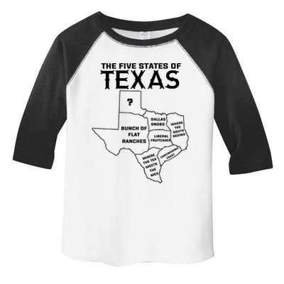 Five States Of Texas Funny Maps Of Dallas Houston Austin Toddler Fine Jersey T-Shirt