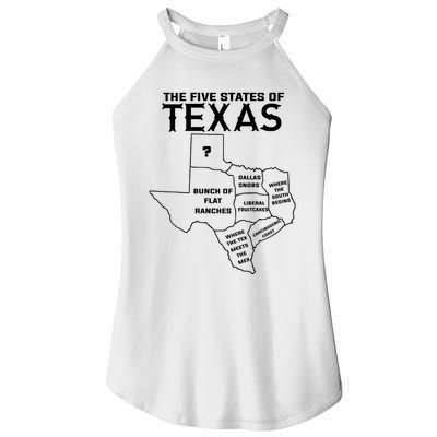 Five States Of Texas Funny Maps Of Dallas Houston Austin Women's Perfect Tri Rocker Tank