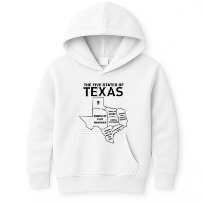 Five States Of Texas Funny Maps Of Dallas Houston Austin Kids Hoodie