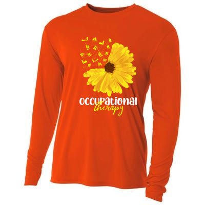 Funny Sunflower Occupational Therapy Month Ot Therapist Gift Cooling Performance Long Sleeve Crew