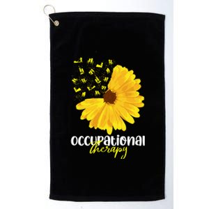 Funny Sunflower Occupational Therapy Month Ot Therapist Gift Platinum Collection Golf Towel