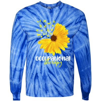 Funny Sunflower Occupational Therapy Month Ot Therapist Gift Tie-Dye Long Sleeve Shirt