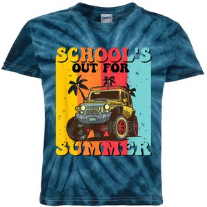 Funny Schools Out For Summer Teacher Summer Vacation Groovy Kids Tie-Dye T-Shirt