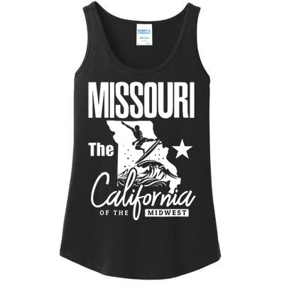 Funny State Of Missouri The California Of The Midwest Ladies Essential Tank