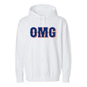 Funny Says Omg New York Apparel Garment-Dyed Fleece Hoodie