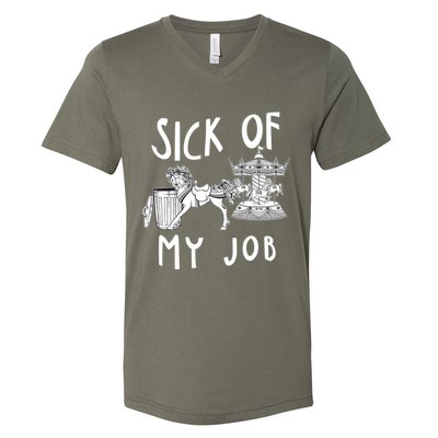 Funny Sick Of My Job V-Neck T-Shirt
