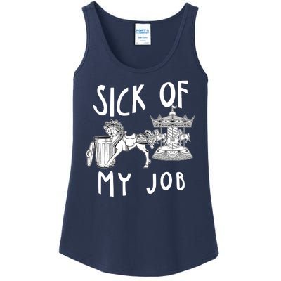 Funny Sick Of My Job Ladies Essential Tank