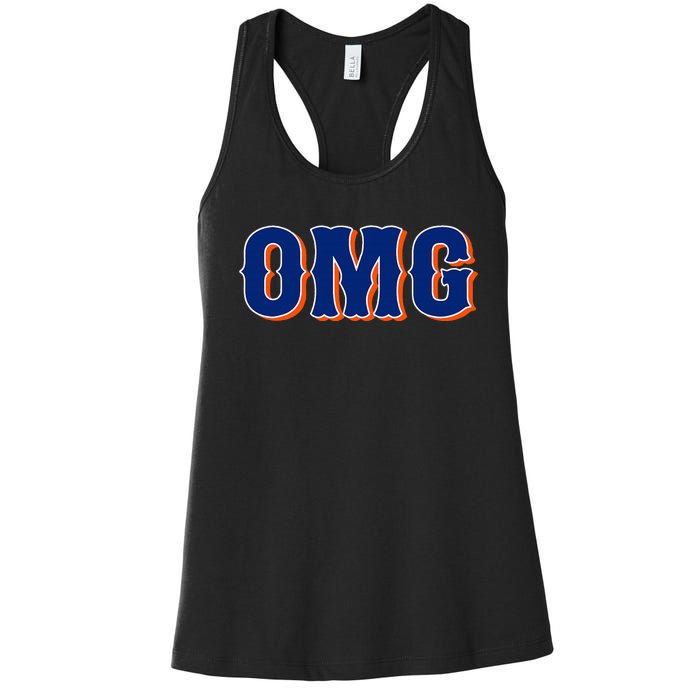 Funny Says Omg New York Apparel Women's Racerback Tank