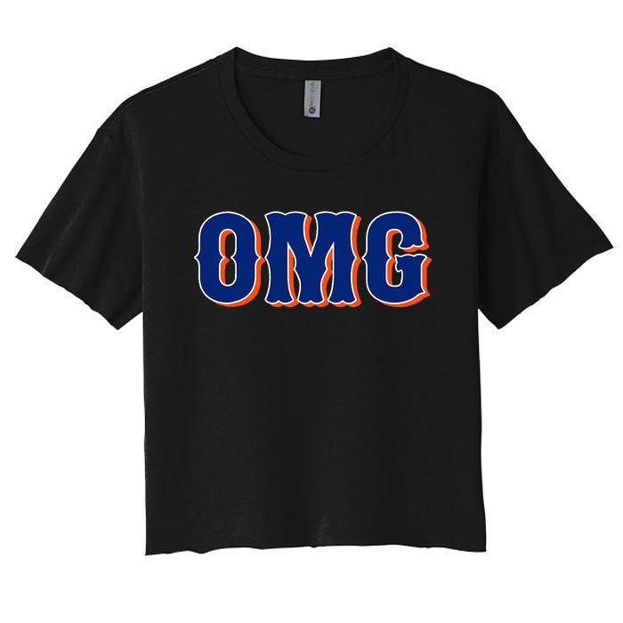 Funny Says Omg New York Apparel Women's Crop Top Tee