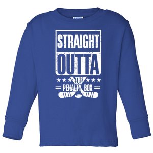 Funny Straight Outta Penalty Box Ice Hockey Goalie Gift Toddler Long Sleeve Shirt