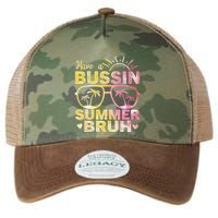 Funny Summer Out Of School Quote Have A Bussin Summer Bruh Cool Gift Legacy Tie Dye Trucker Hat