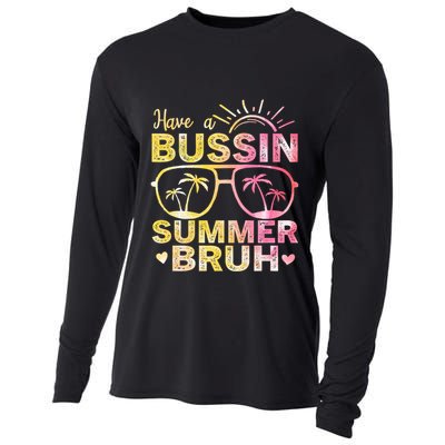 Funny Summer Out Of School Quote Have A Bussin Summer Bruh Cool Gift Cooling Performance Long Sleeve Crew