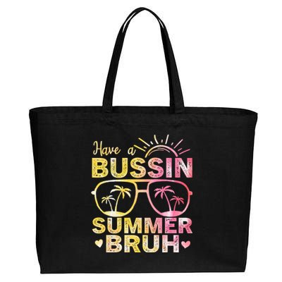 Funny Summer Out Of School Quote Have A Bussin Summer Bruh Cool Gift Cotton Canvas Jumbo Tote