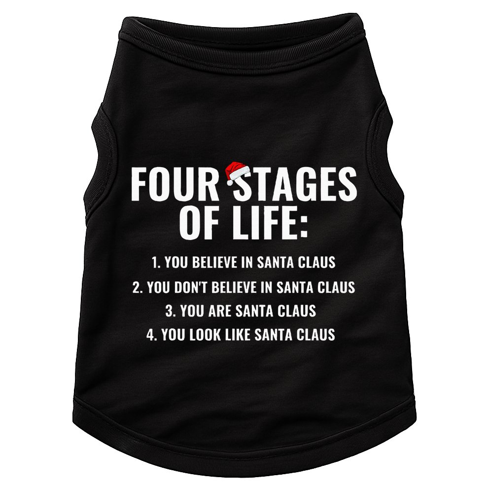 Four Stages of life Santa Claus Humor Meme xmas Doggie Tank