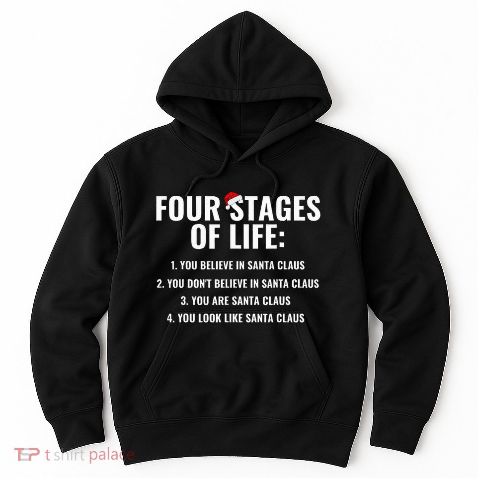 Four Stages of life Santa Claus Humor Meme xmas Hoodie