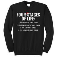 Four Stages of life Santa Claus Humor Meme xmas Sweatshirt