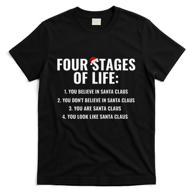 Four Stages of life Santa Claus Humor Meme xmas T-Shirt