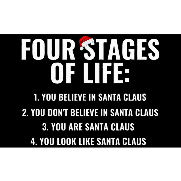 Four Stages of life Santa Claus Humor Meme xmas Bumper Sticker