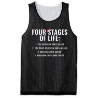 Four Stages of life Santa Claus Humor Meme xmas Mesh Reversible Basketball Jersey Tank