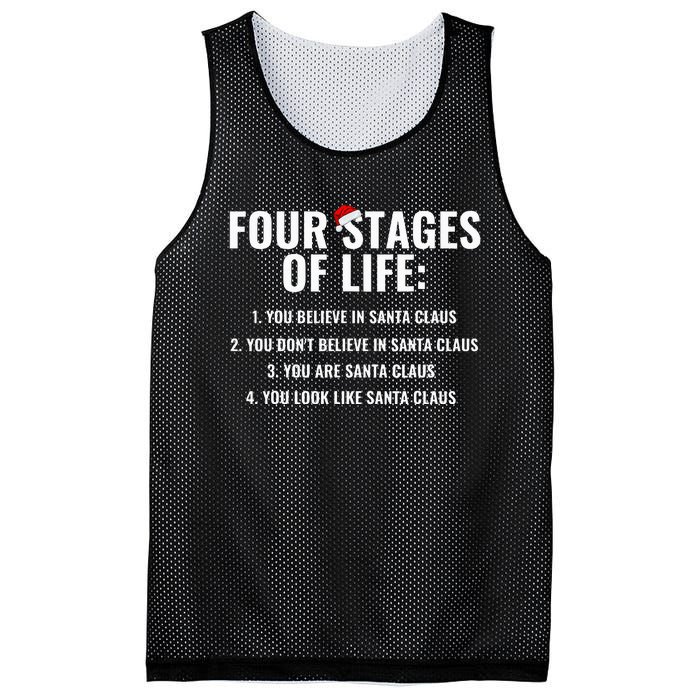 Four Stages of life Santa Claus Humor Meme xmas Mesh Reversible Basketball Jersey Tank