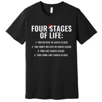 Four Stages of life Santa Claus Humor Meme xmas Premium T-Shirt