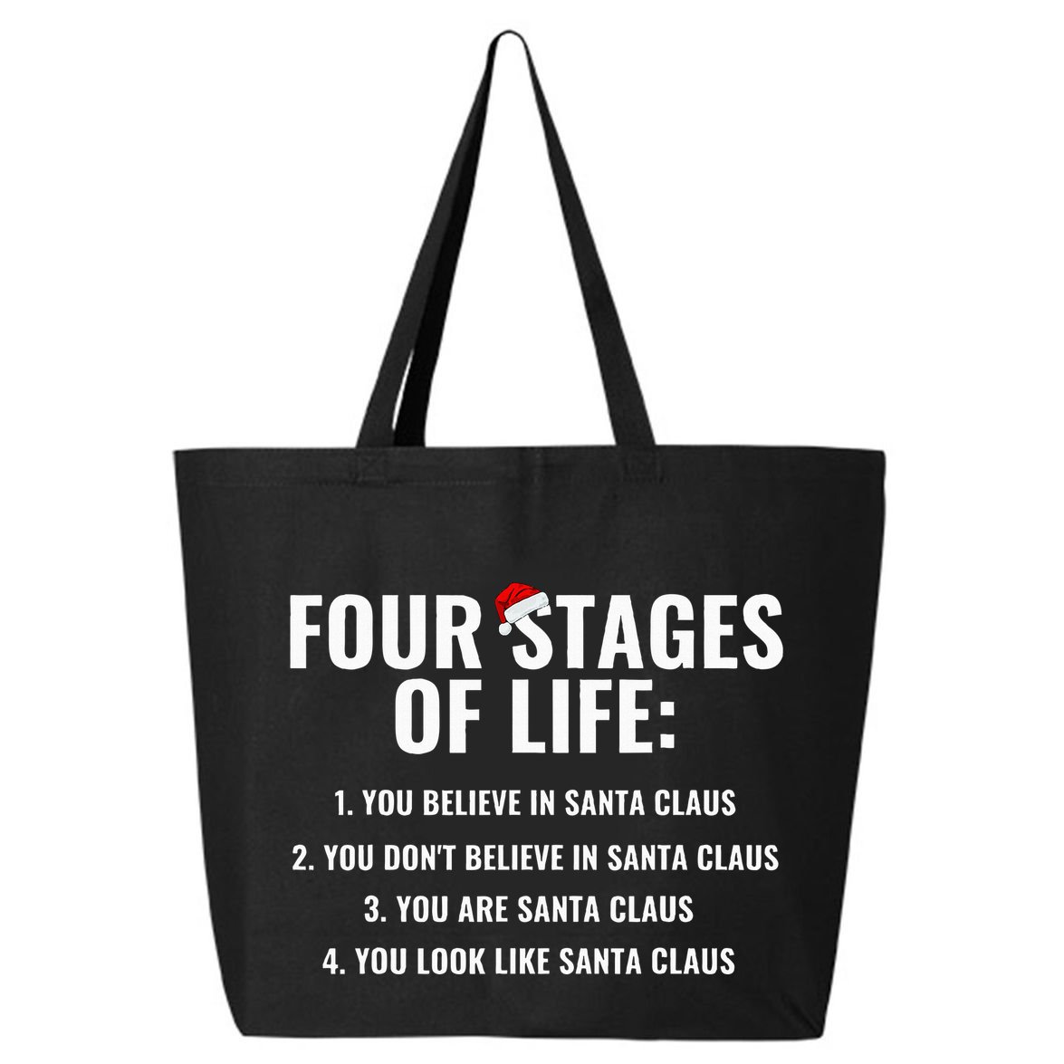 Four Stages of life Santa Claus Humor Meme xmas 25L Jumbo Tote
