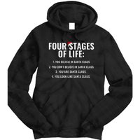 Four Stages of life Santa Claus Humor Meme xmas Tie Dye Hoodie