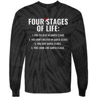 Four Stages of life Santa Claus Humor Meme xmas Tie-Dye Long Sleeve Shirt