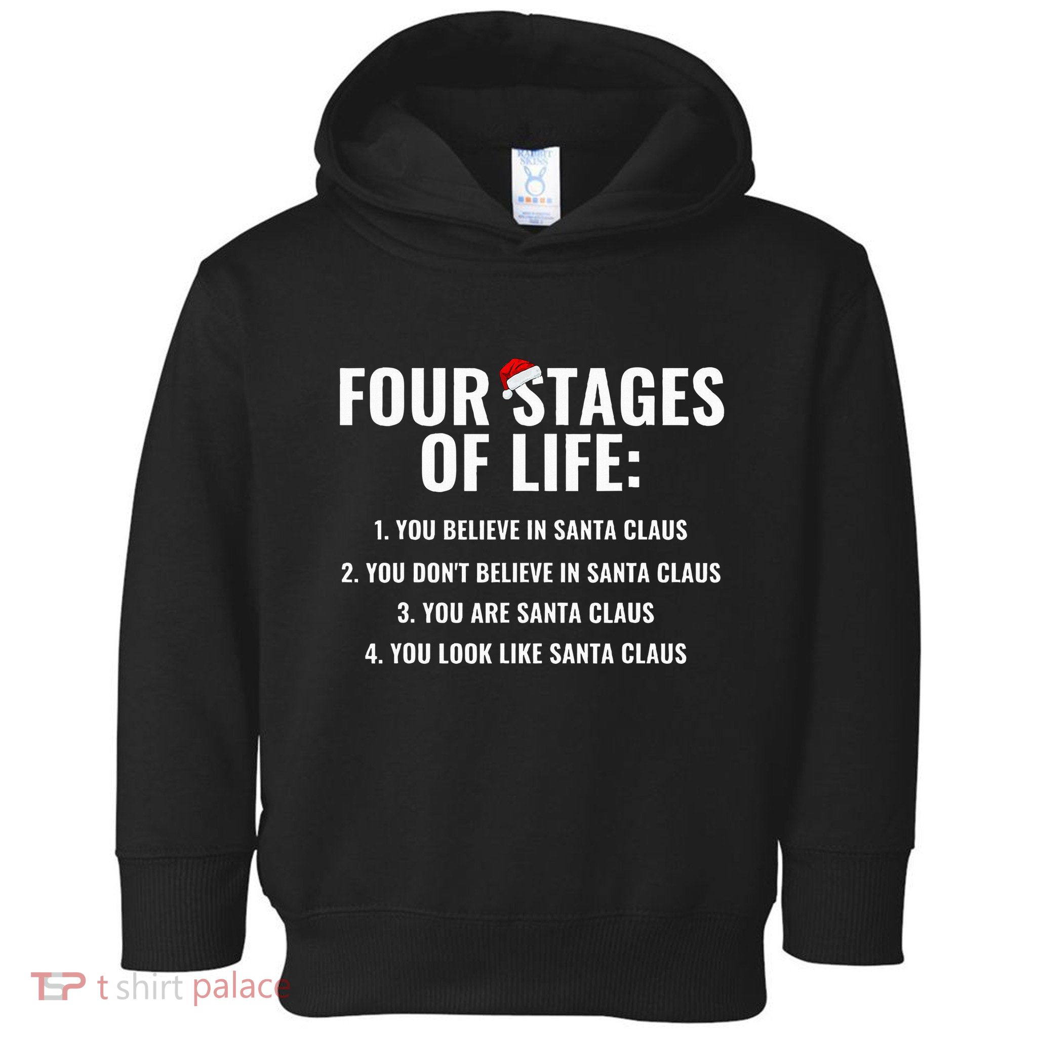 Four Stages of life Santa Claus Humor Meme xmas Toddler Hoodie