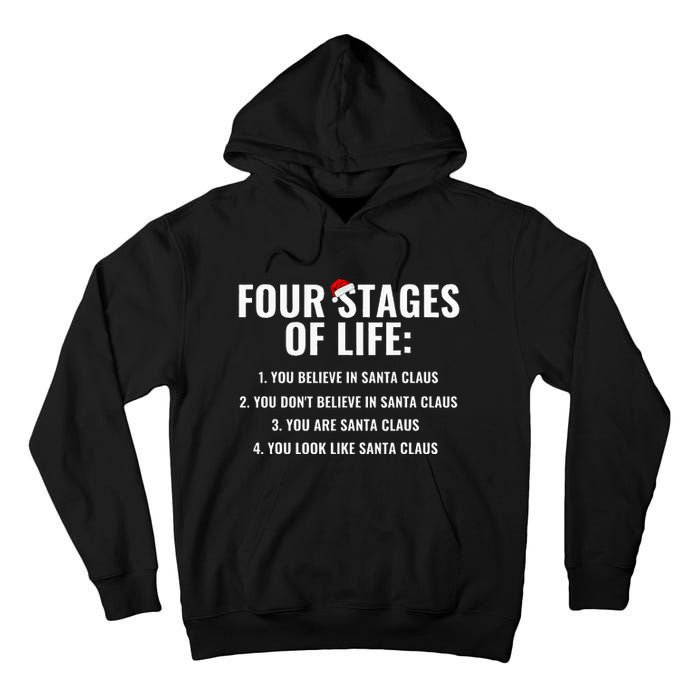 Four Stages of life Santa Claus Humor Meme xmas Tall Hoodie