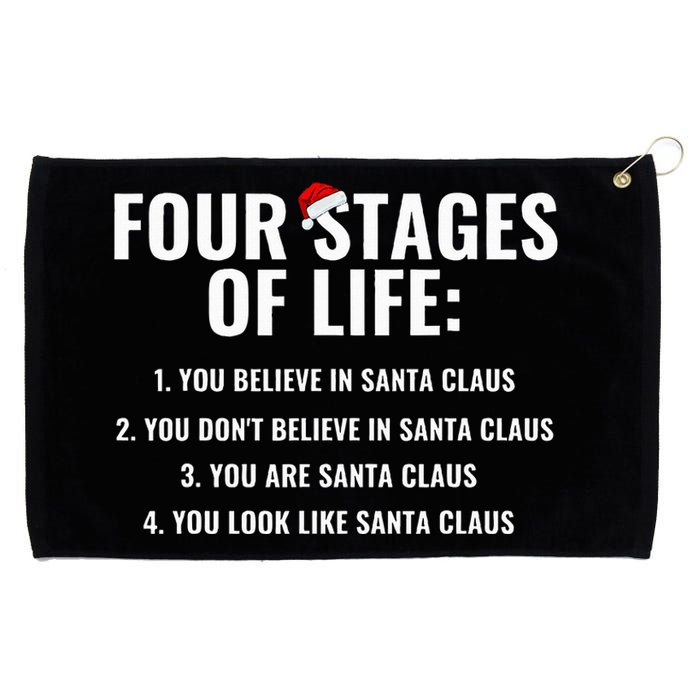 Four Stages of life Santa Claus Humor Meme xmas Grommeted Golf Towel