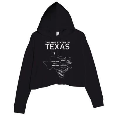 Five States Of Texas Funny Maps Of Dallas Houston Austin Crop Fleece Hoodie