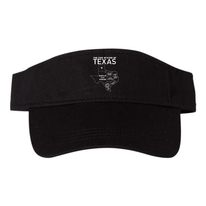 Five States Of Texas Funny Maps Of Dallas Houston Austin Valucap Bio-Washed Visor