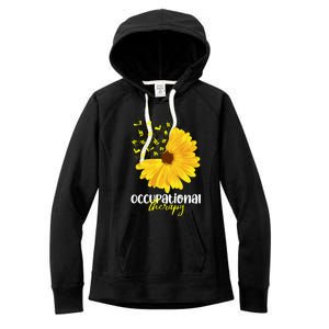 Funny Sunflower Occupational Therapy Month Ot Therapist Gift Women's Fleece Hoodie